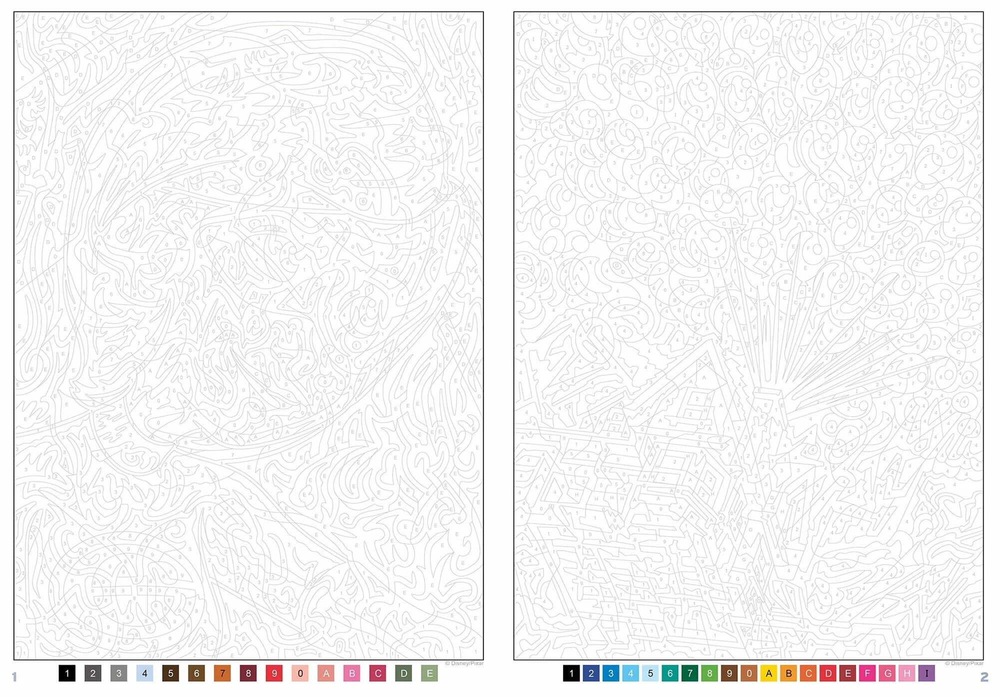 Раскраска по номерам Coloriages mysteres Disney - Best of Pixar, 128стр.
