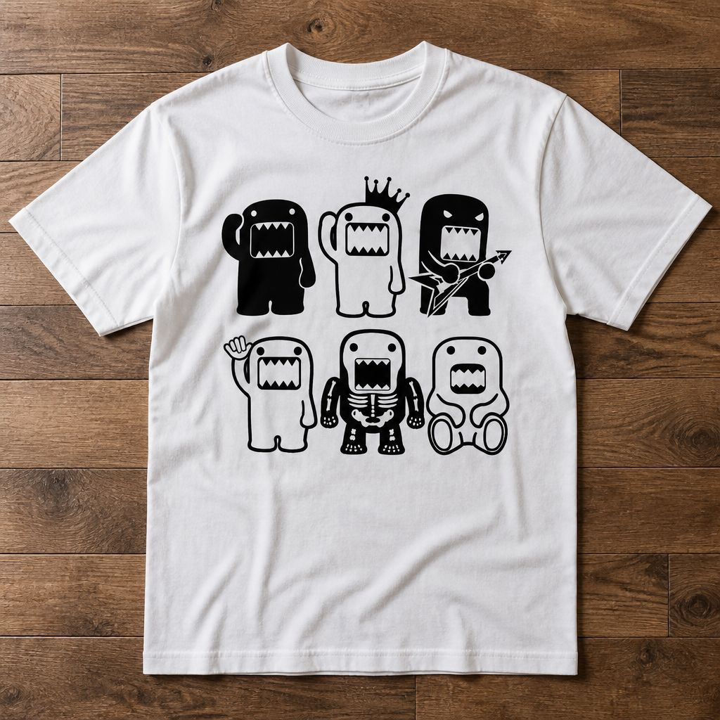Футболка y2k Domo Kun Япония винтаж flat_lay