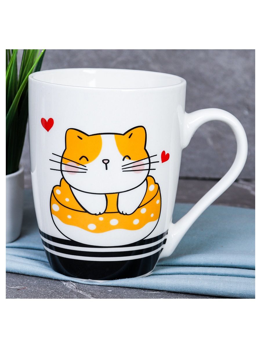 Кружка керамика Коты для чая и кофе, 400 мл — фото 4