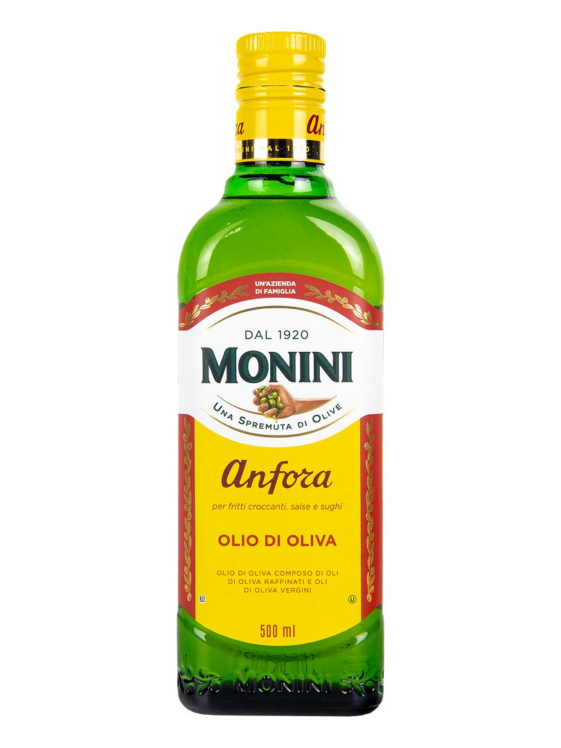 Масло оливковое Monini Anfora рафинированное с добавлением нерафинированного для жарки, 500мл