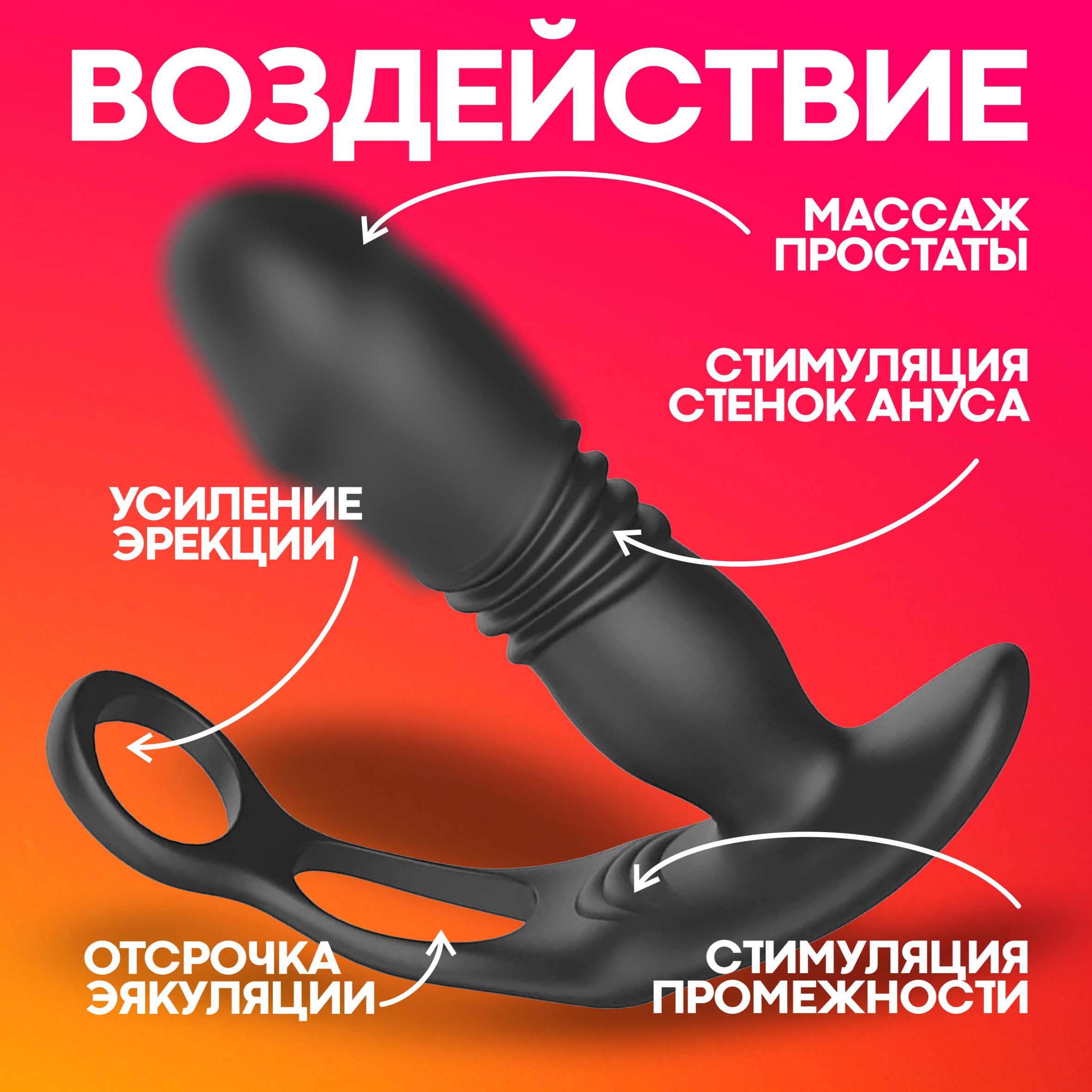 Массажер простаты SexyCity, мужской вибратор с пультом, водонепроницаемый,  вибрация и фрикции, черный - купить с доставкой по выгодным ценам в  интернет-магазине OZON (1451103464)