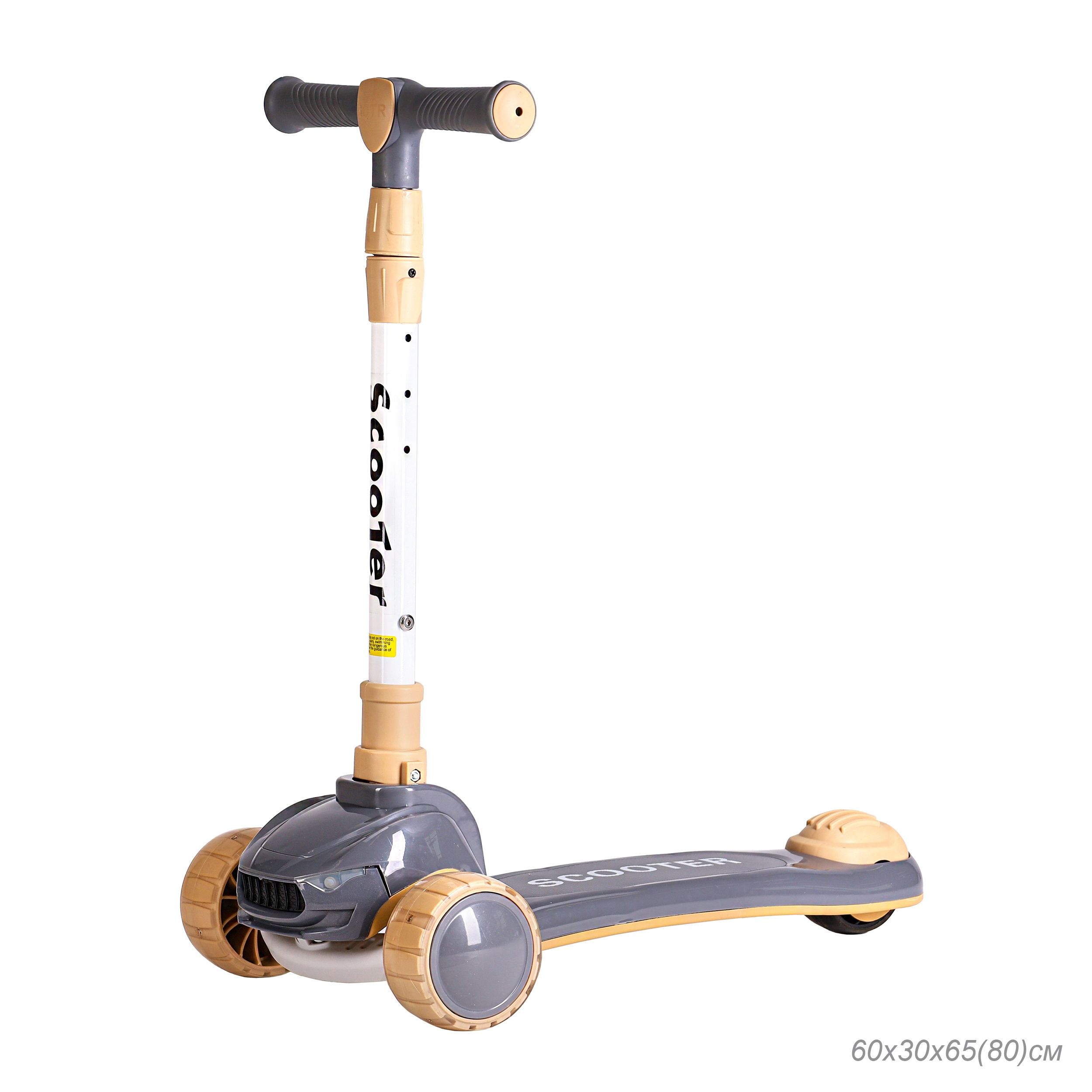 Самокат 3-х колесный SCOOTER Super car, серый Самокат 3-х колесный SCOOTER Super car, серый