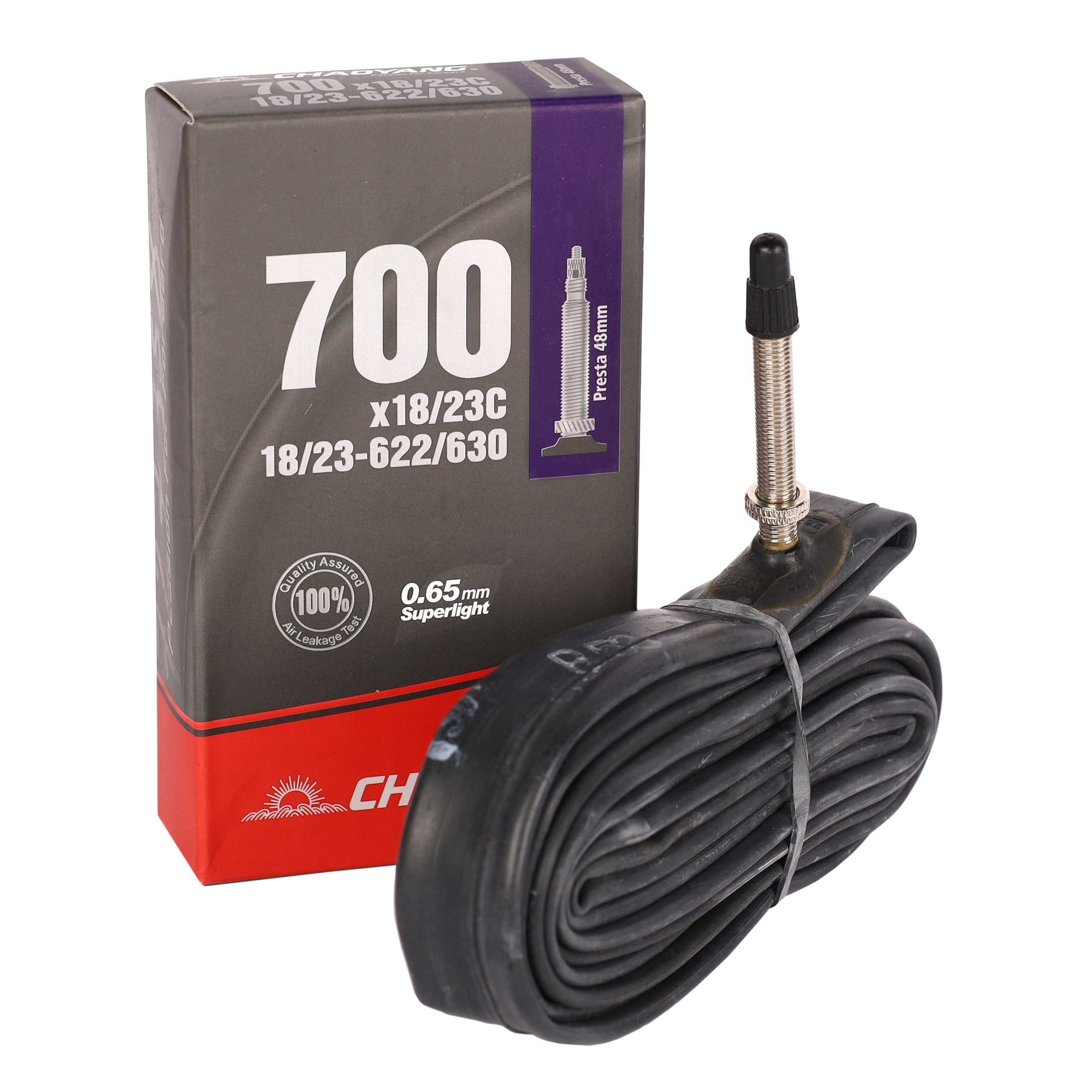 Камера велосипедная спортивная CHAOYANG SUPER LITE 700 18/23C FV48MM 0.65MM Камера велосипедная спортивная CHAOYANG SUPER LITE 700 18/23C FV48MM 0.65MM