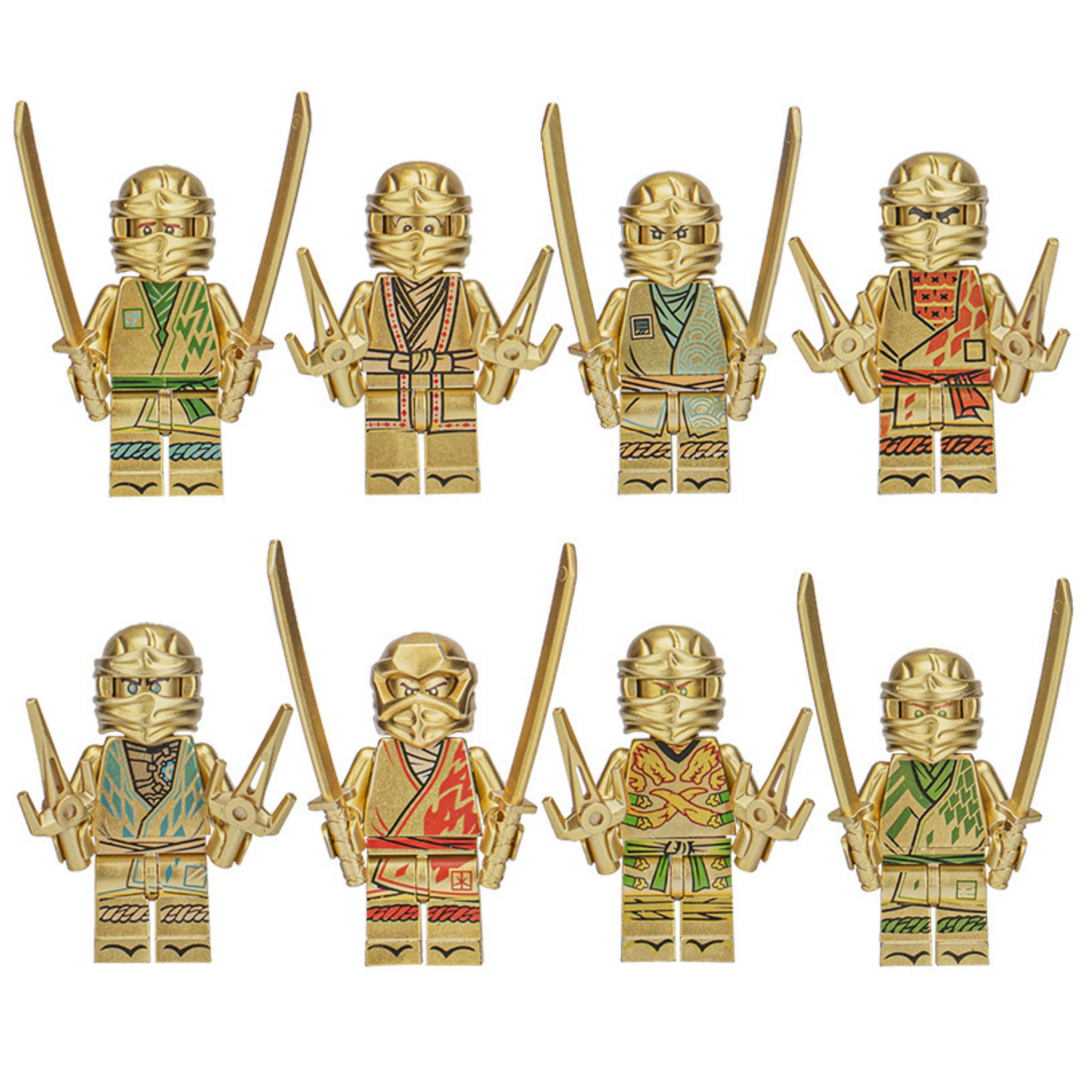 Фигурка золотые ниндзя всех стихий / Ниндзяго / Минифигурка Ninjago