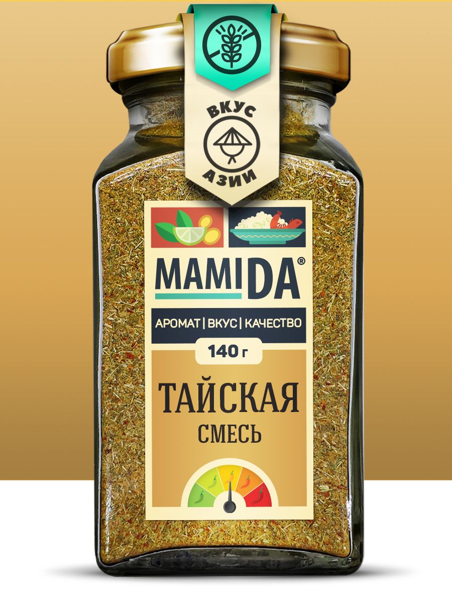 ТАЙСКАЯСМЕСЬдлямясаикурицы,специиприправыипряностивкусысовсегомираМамиДА,140г