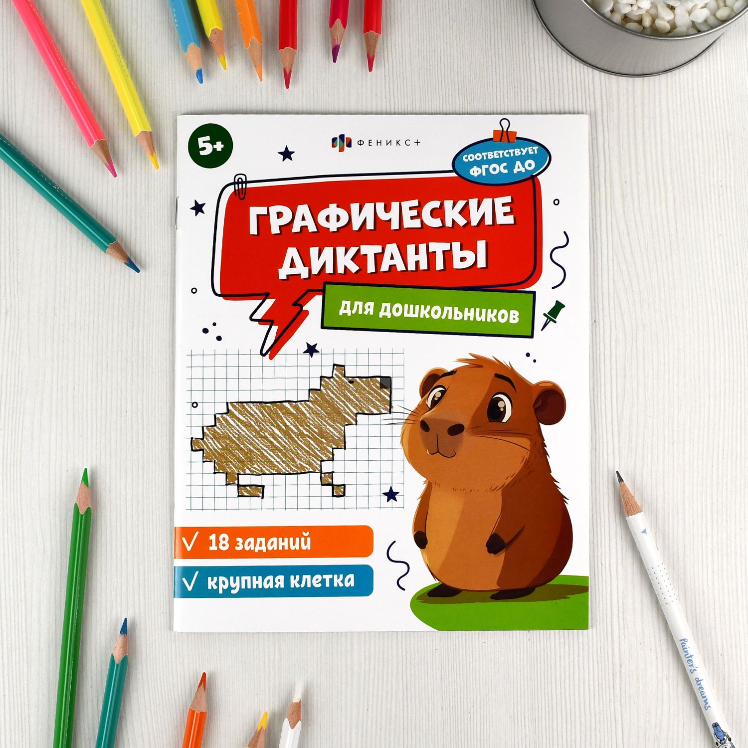 Книжка с заданиями по рисованию для детей "Графические диктанты" КРУПНАЯ КЛЕТКА, 165 205 мм, 8 л., мягкий переплёт | School VPR Practice Tests - Ozon image 1