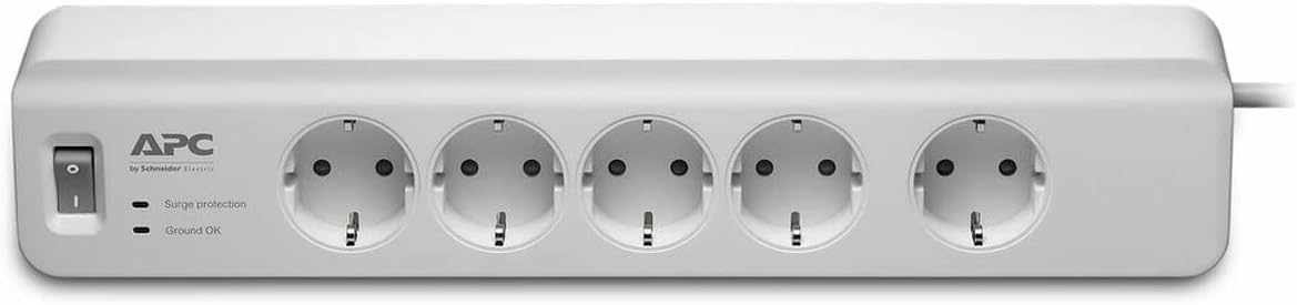 SchneiderElectricРозеткаСЗащитойОтТокаApc5Pm5-Gr,Удлинительбелый