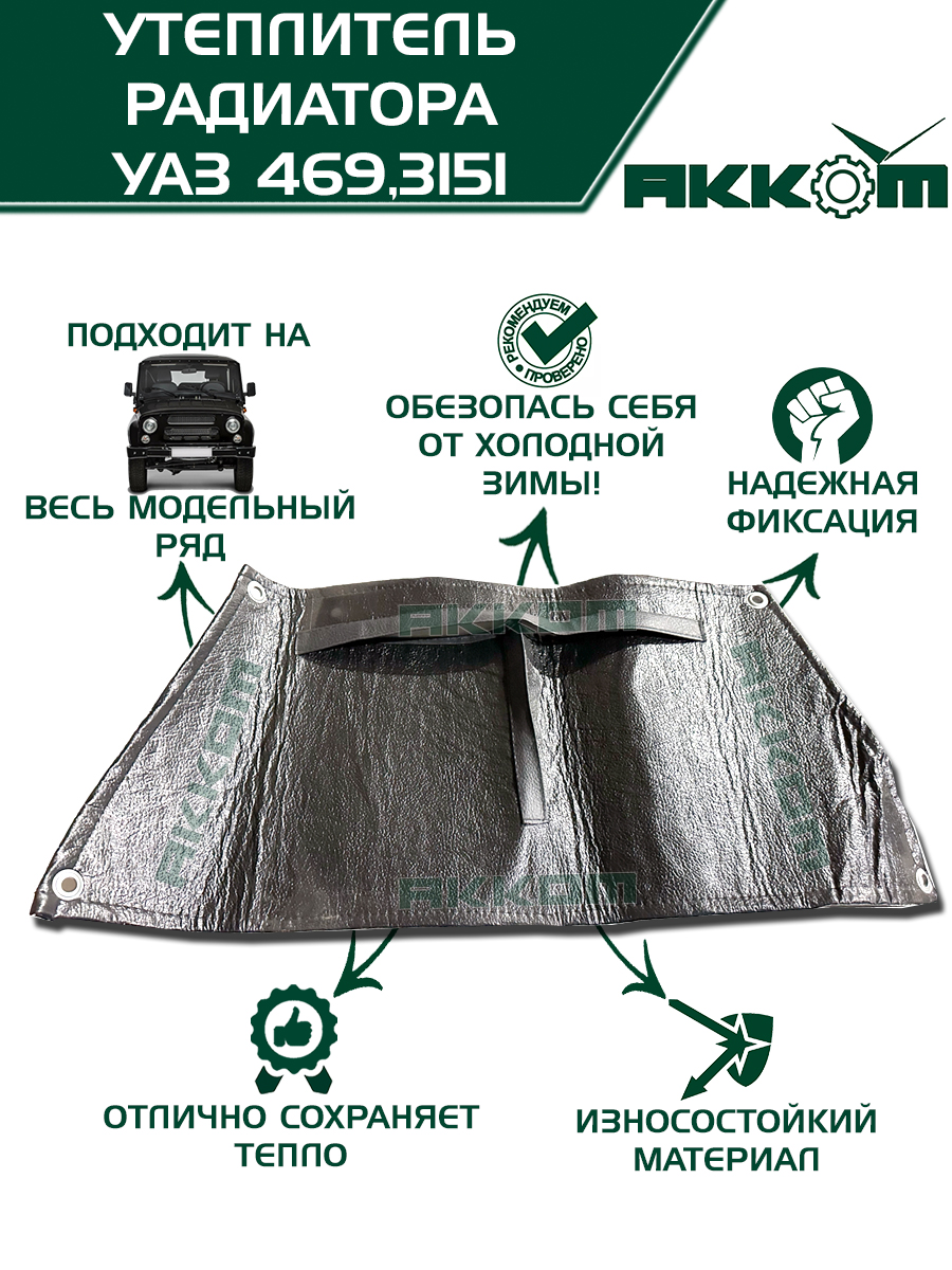 Утеплитель радиатора УАЗ Патриот с 2009 г с вырезом (пластик)
