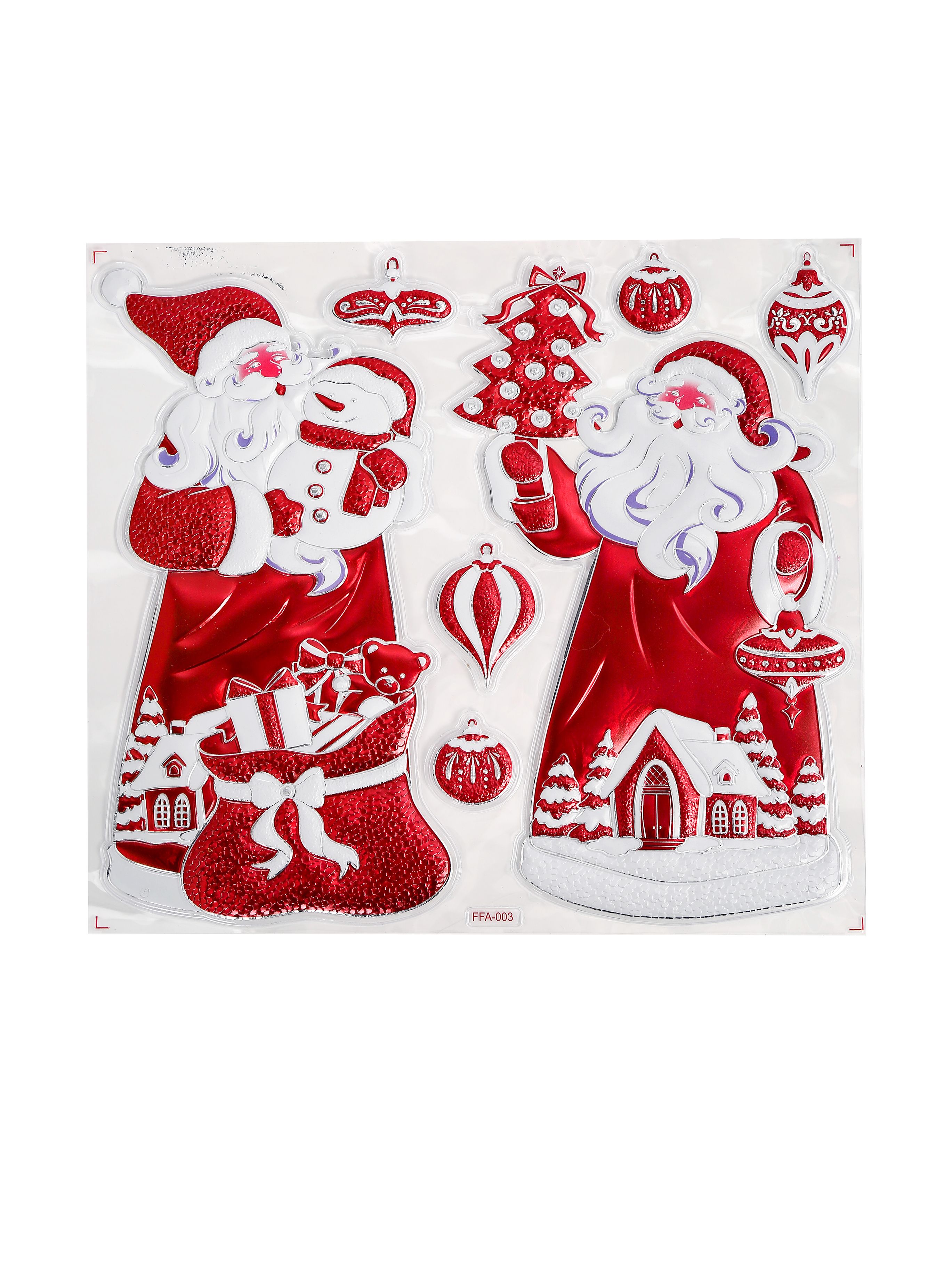 Новогодние наклейки Санта-Клаус Красный 37x31CM ТИП №1 Китай