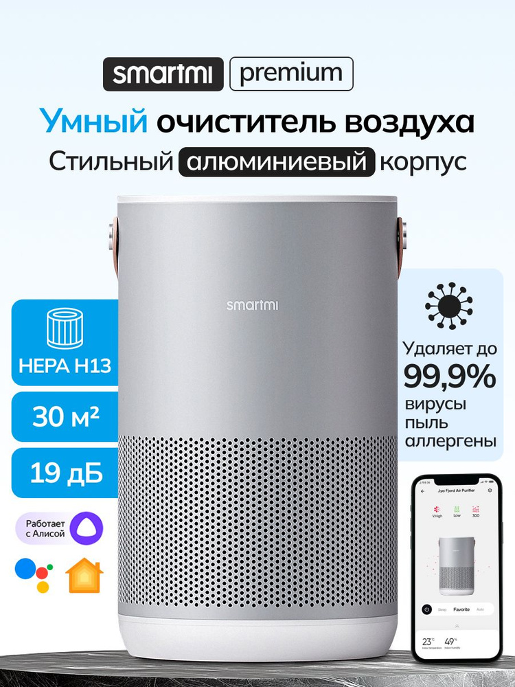 Очиститель воздуха Smartmi Air Purifier P1, серый. Защита от пыли, аллергенов, шерсти, запахов #1
