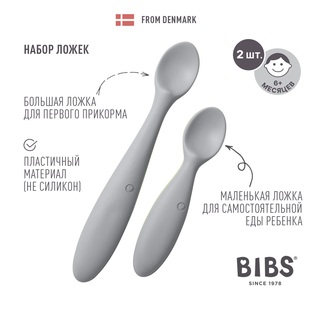 Набор 2шт. Ложка для кормления BIBS Spoon Set Cloud #1