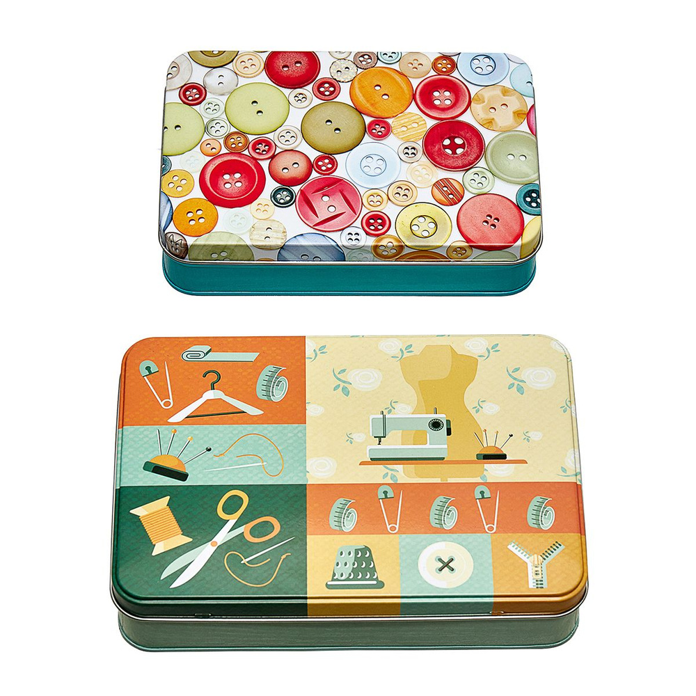 Металлическая коробочка для мелкой фурнитуры, набор 2 шт HEMLINE +PT.V6 ...