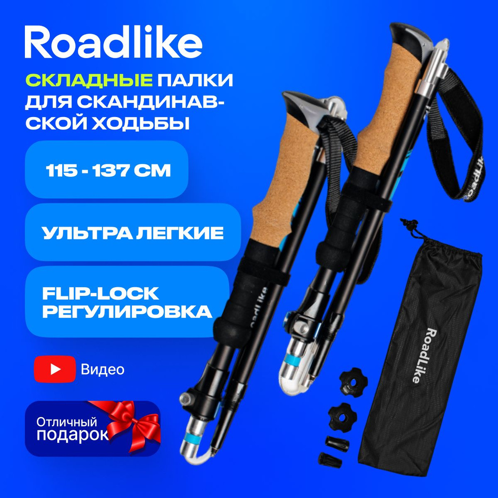 Палки для скандинавской ходьбы, треккинговые Roadlike - купить с доставкой  по выгодным ценам в интернет-магазине OZON (226583732)