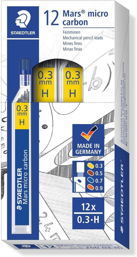 Staedtler Грифель для карандаша 0.3 мм, твердость: H (Твердый), 12 шт.  #1