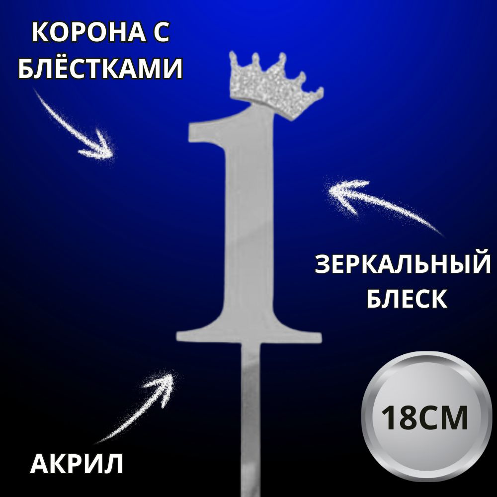 Топпер для торта зеркальный 18см #1