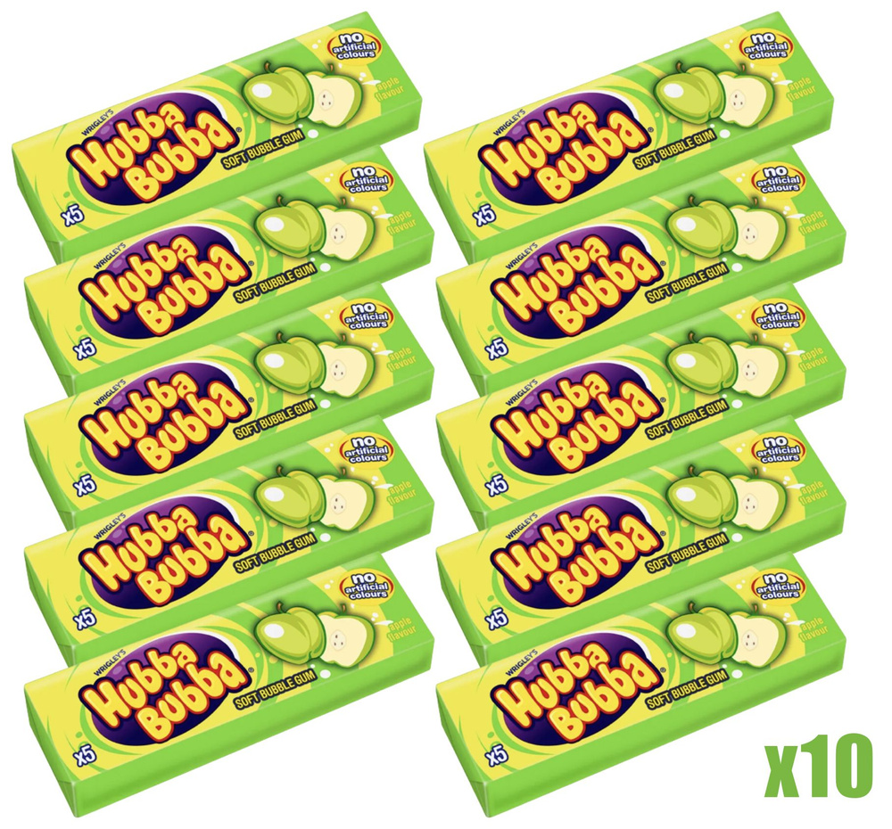 Жевательная резинка Хубба Бубба Яблоко / Hubba Bubba Apple, 10шт (зеленая)  #1