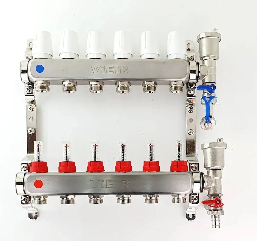 ViEiR Коллекторная группа (НЕРЖ) 1" х 3/4", с расход-ми 5 выходов VR113-05A  #1