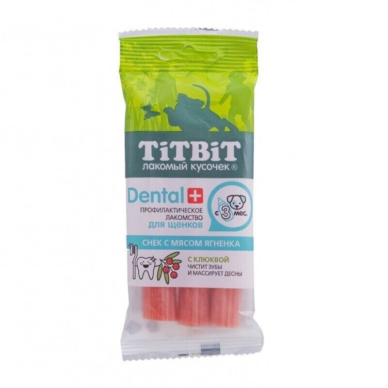 Titbit Dental+ Лакомый кусочек / Лакомство Титбит для Щенков Средних пород Снек с мясом Ягненка, 50г #1