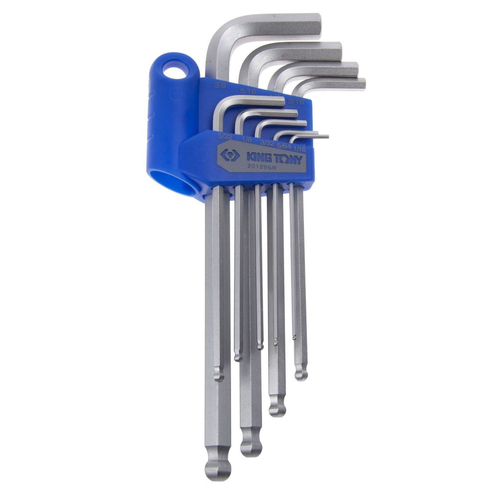 KING TONY Набор Г-образных шестигранников 1/16"-3/8", дюймовые, длинные ...