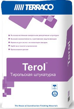 Декоративная Штукатурка Шуба Terraco Terol Granule 25кг Белая, Минеральная, Размер Зерно 2.5мм / Террако #1