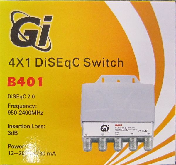 Дисек переключатель для спутникового конвертора GI DiSEqC Switch 4*1 B401 GI  #1