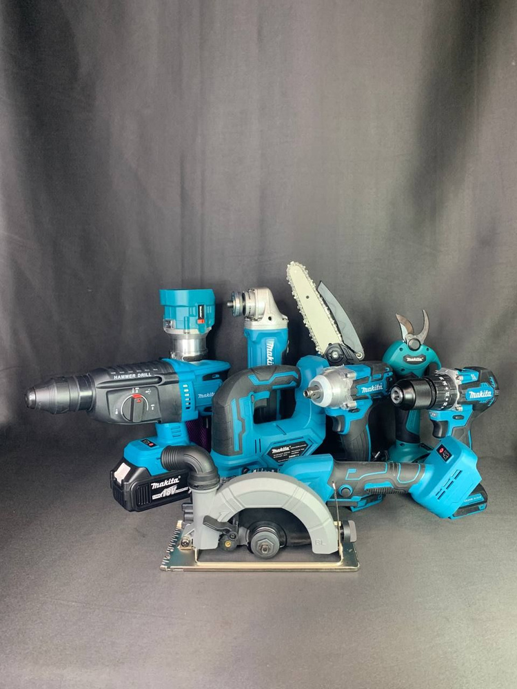 Набор инструментов Макита аккумуляторный 9 в 1/Перфоратор, шуруповерт ...