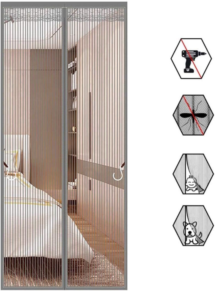 YOYO,Магнитная москитная занавеска на входной двери, сверление не требуется  #1