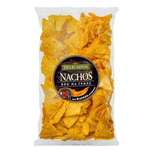 Чипсы кукурузные Delicados "Начос" (треугольные) со вкусом барбекю, 500 ...