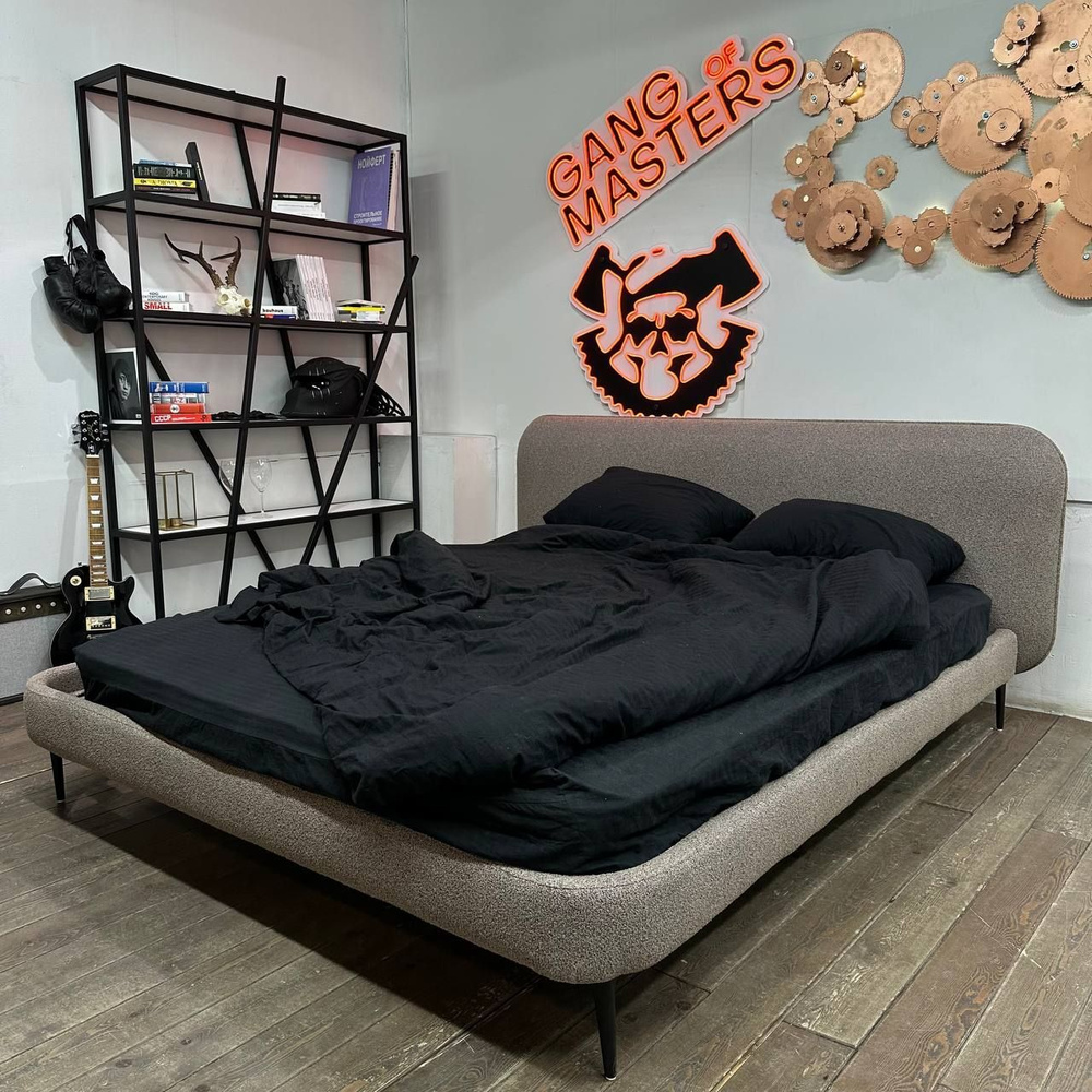 Банда Мастеров Двуспальная кровать, Двуспальная кровать на ножка модель Скай, 140х200 см  #1