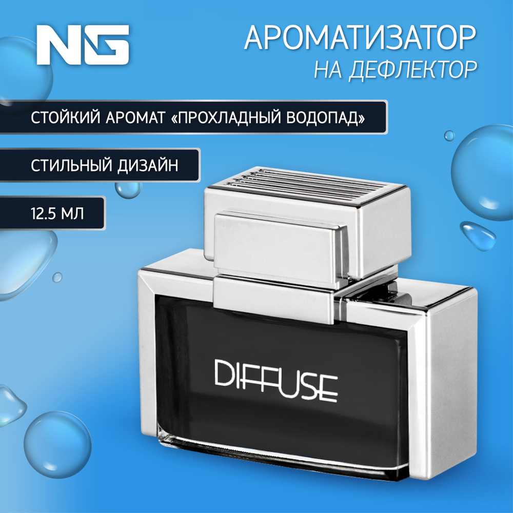 Ароматизатор на дефлектор NEW GALAXY Diffuse, 12,5мл, прохладный водопад  #1