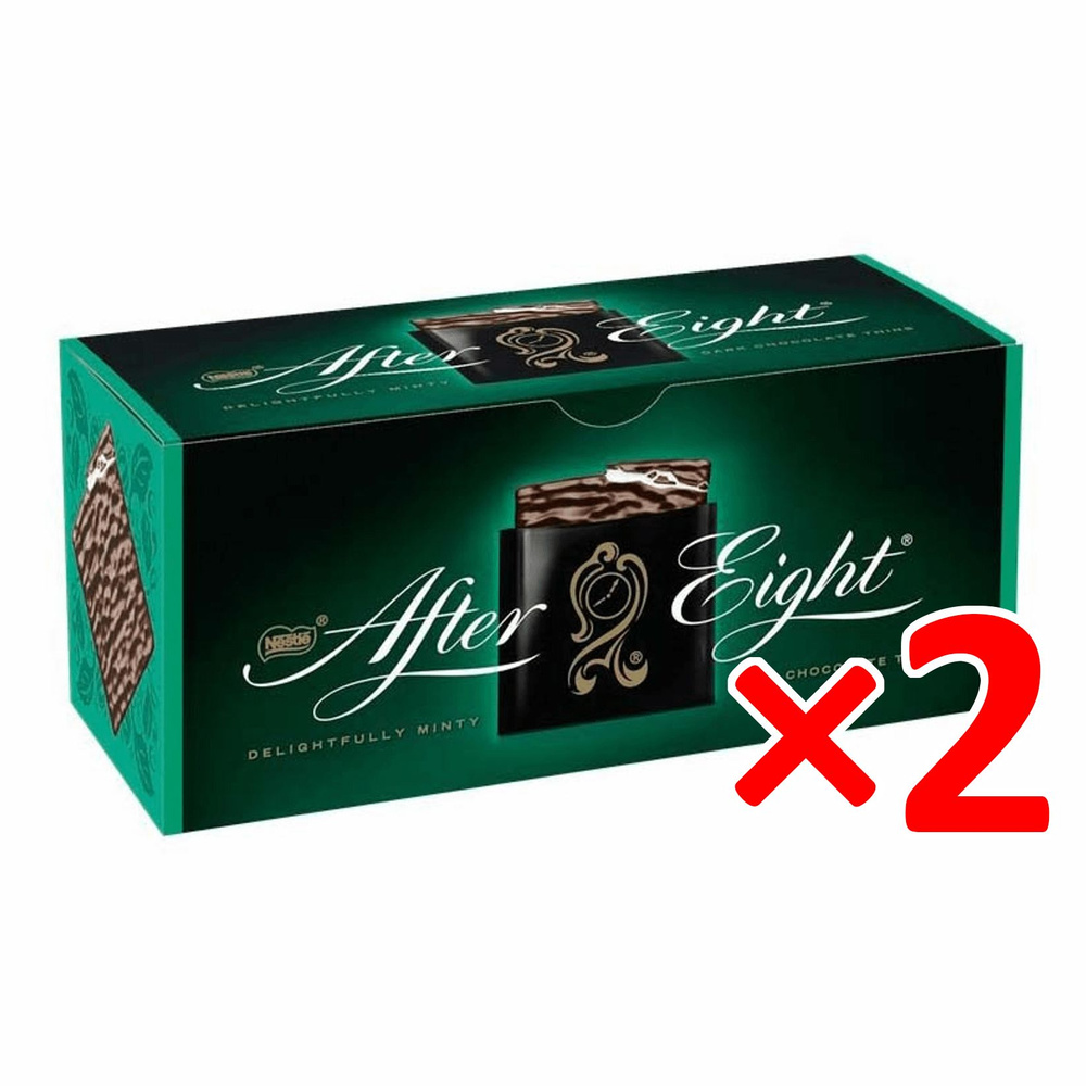 Nestle AFTER EIGHT шоколад с мятой, 2 пачки по 200 г, Швейцария ...