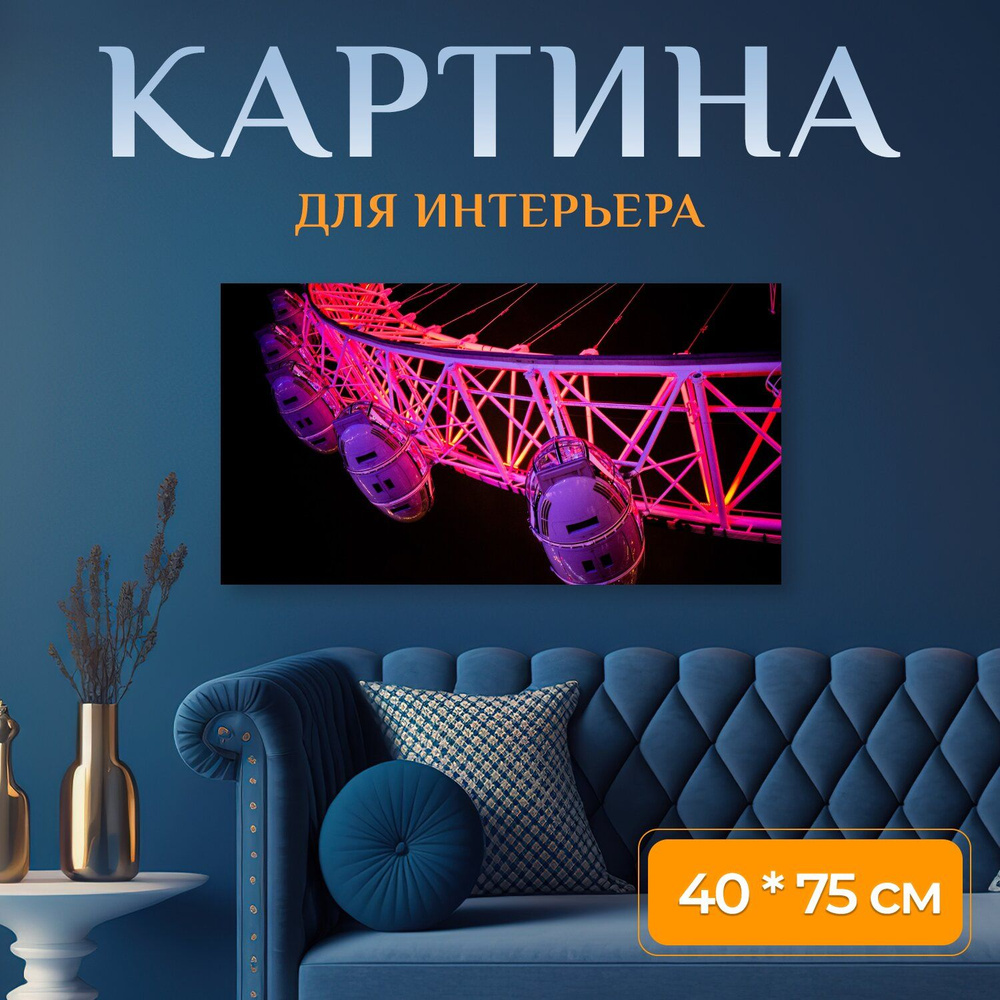 LotsPrints Картина "Строительство, городской, лондонский глаз 47", 75 х 40 см  #1