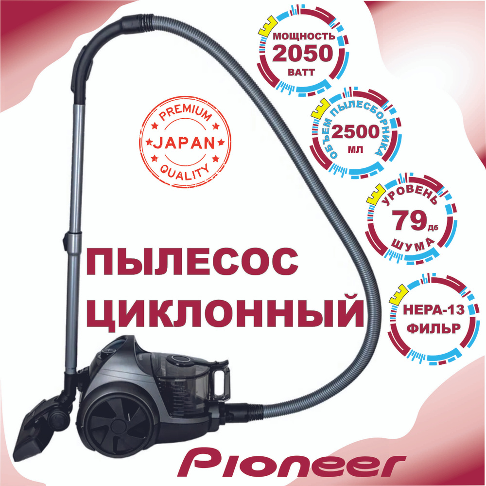 Бытовой пылесос Pioneer Пылесос домашний, серый - купить по низким ценам в  интернет-магазине OZON (1440193234)