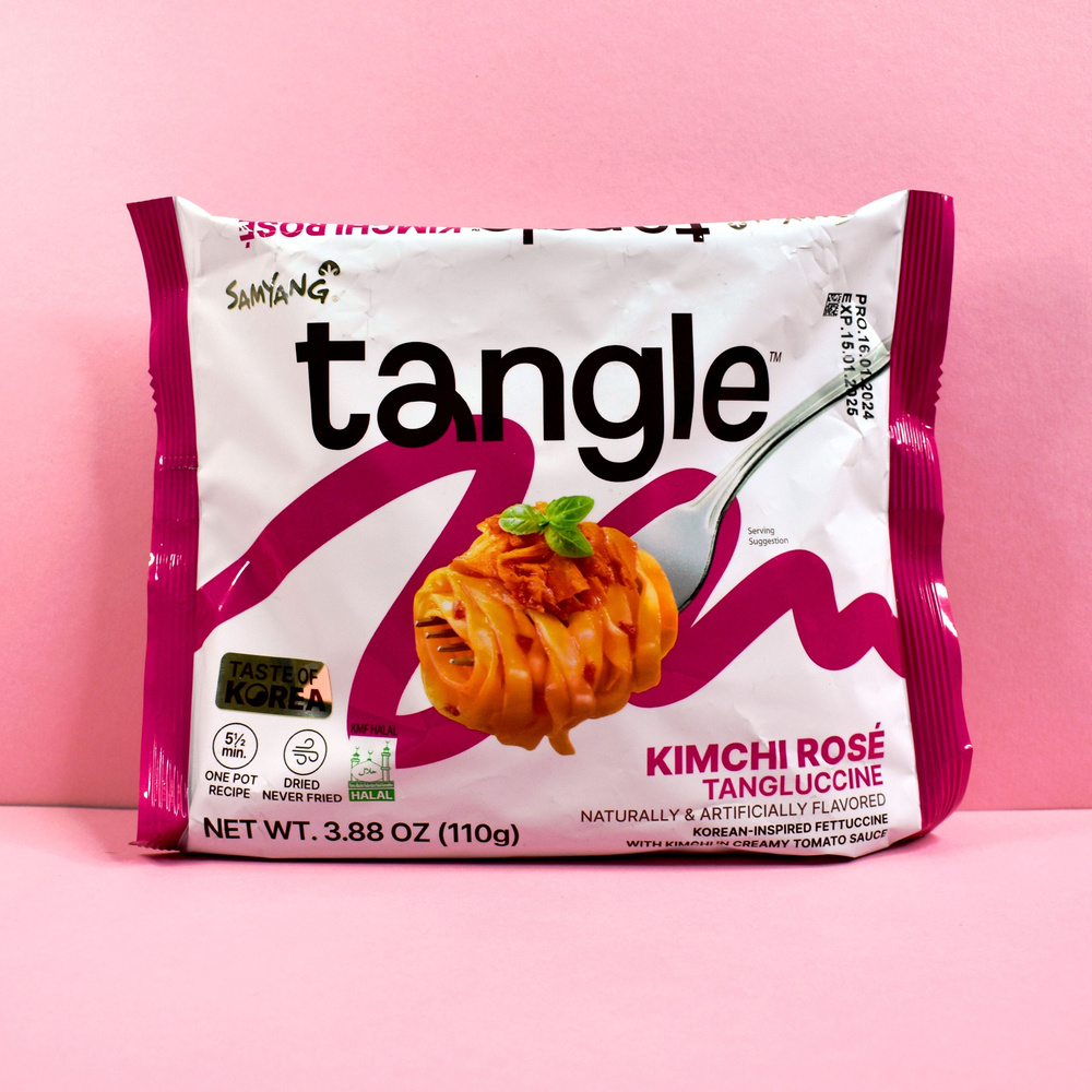 SAMYANG TANGLE KIMCHI ROSE / Лапша фетучини с кимчи в сливочно-томатном соусе из Кореи / 110г.  #1