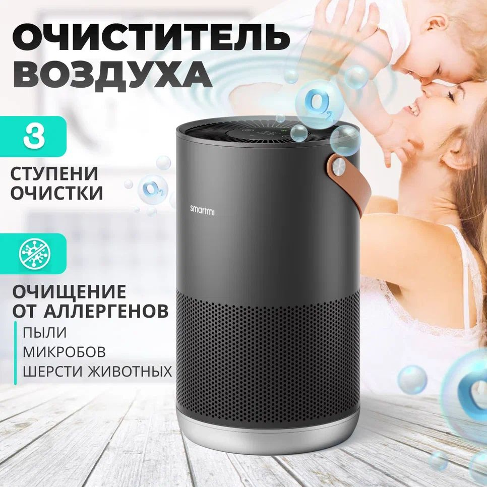 Очиститель воздуха Smartmi Air Purifier, темно-серый - купить по выгодным  ценам в интернет-магазине OZON (1029265404)