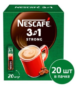 Кофе порционный растворимый Nescafe 3 в 1 крепкий, 14,5 г х 20 шт./уп.  #1