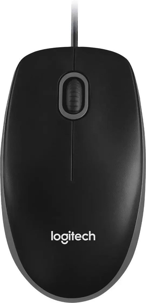 Logitech Мышь проводная  B100, черный #1