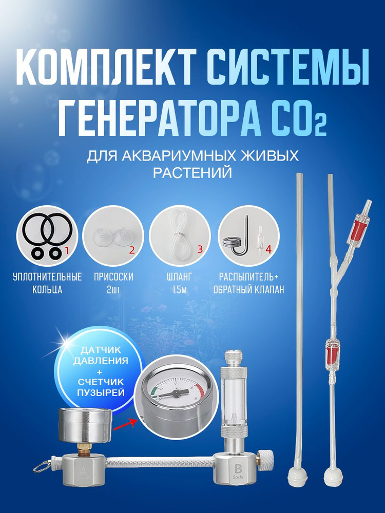 Оборудование для работы с углекислым газом, Комплект система генерации CO2 для аквариумных живых растений #1