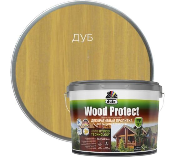 Dufa Wood Protect / Дюфа Вуд Протект Пропитка декоративная для защиты древесины ДУБ 9 л.  #1
