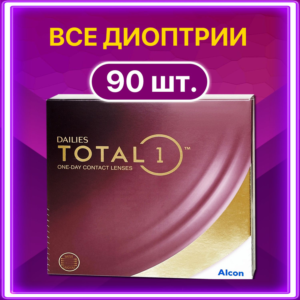 Контактные линзы Alcon Dailies Total 1 однодневные 90 шт, 8.5, -5.25 #1