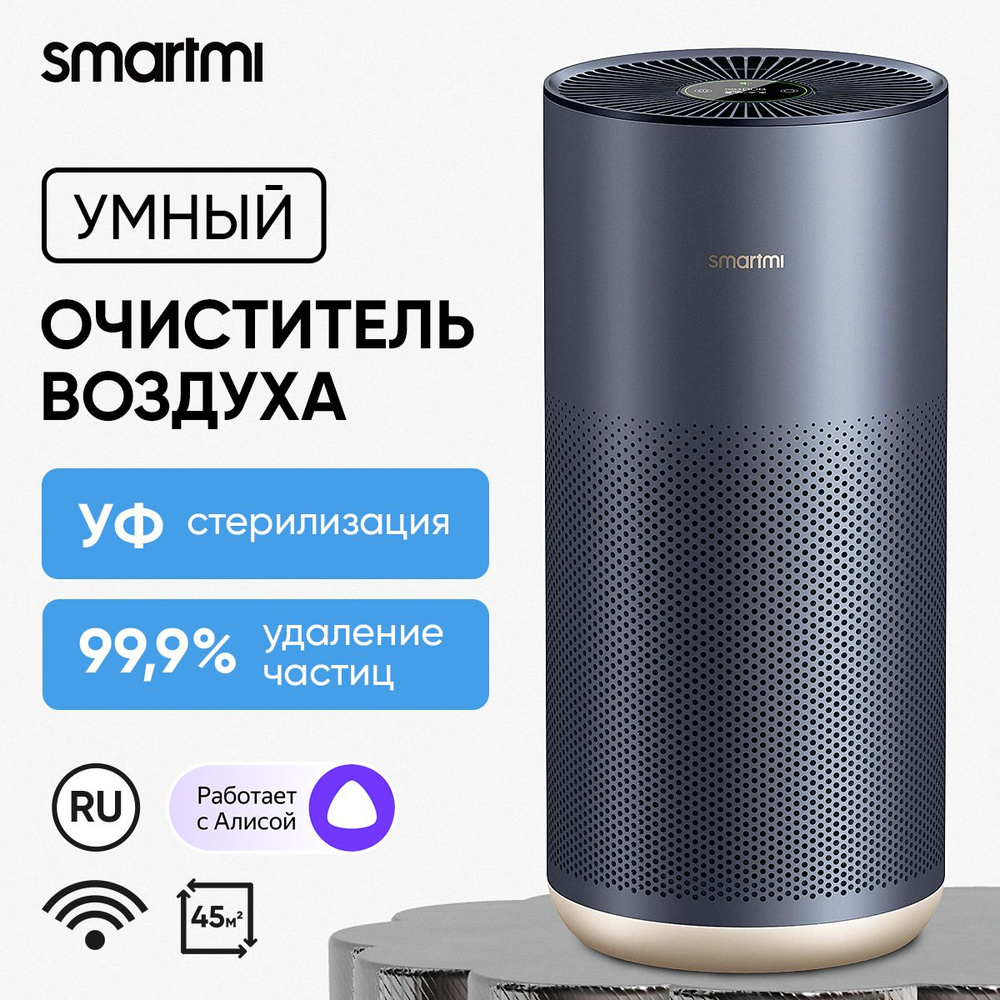 Очиститель воздуха Smartmi Purifier_1_Air Purifier 2_51701, черно-серый -  купить по выгодным ценам в интернет-магазине OZON (1044607062)