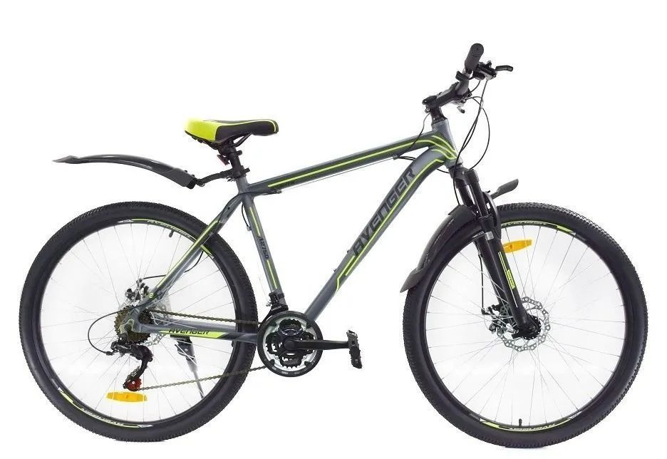 Велосипед горный 24 AVENGER SPORT D, 2024 серый/зеленый - купить по ...