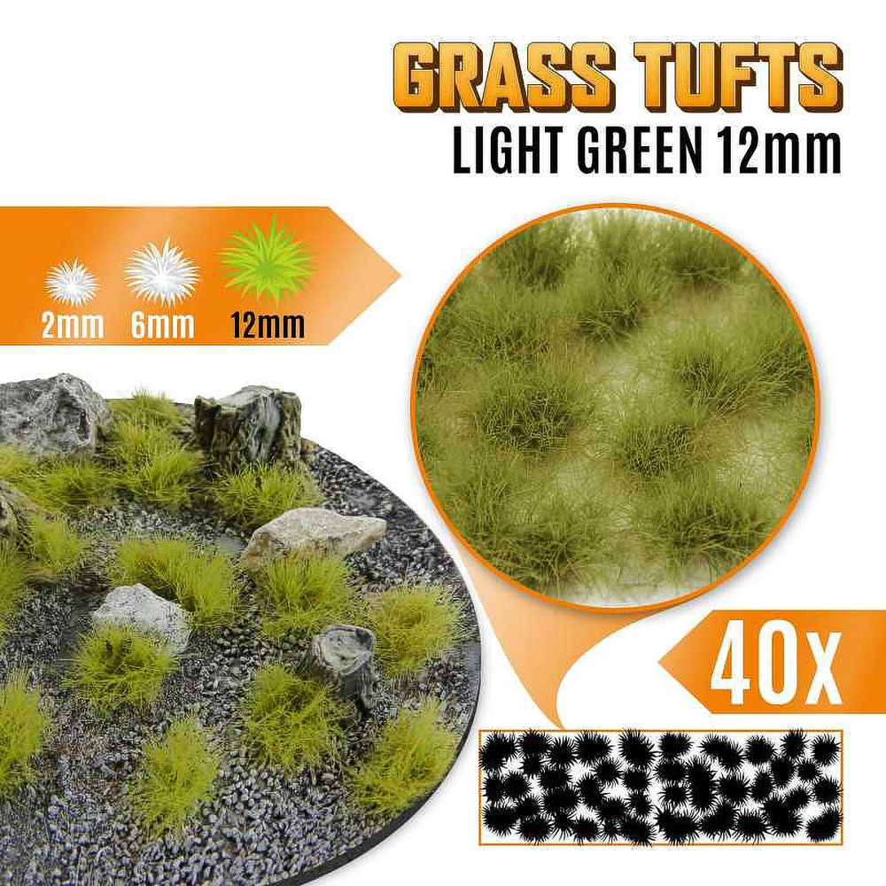 Green Stuff World: Пучки травы для макетов и диорам Grass Tufts 12 mm - Light Green  #1