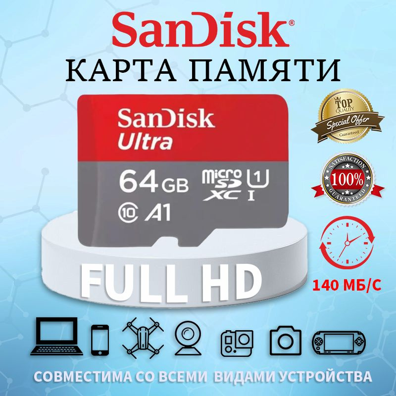 Карта памяти SanDisk Ultra 64ГБ - купить с доставкой по выгодным ценам ...