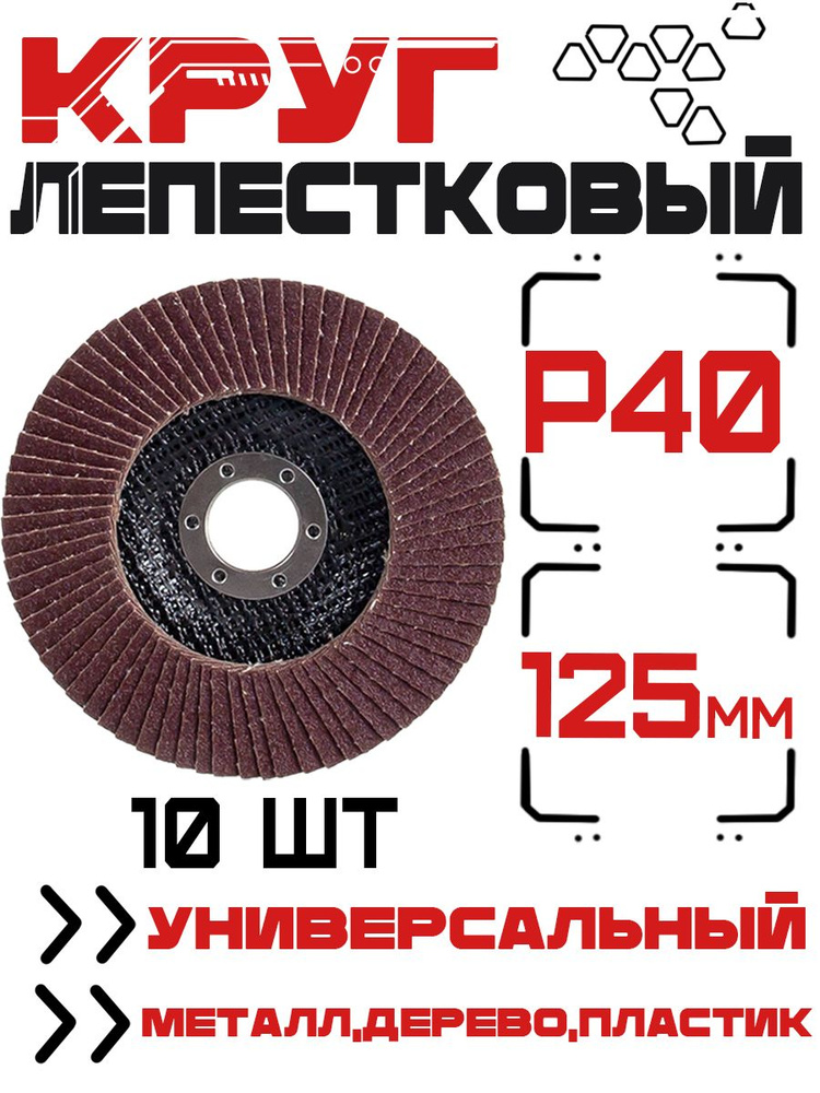 MKSS Круг лепестковый торцевой 125 x 22.23; P40 #1