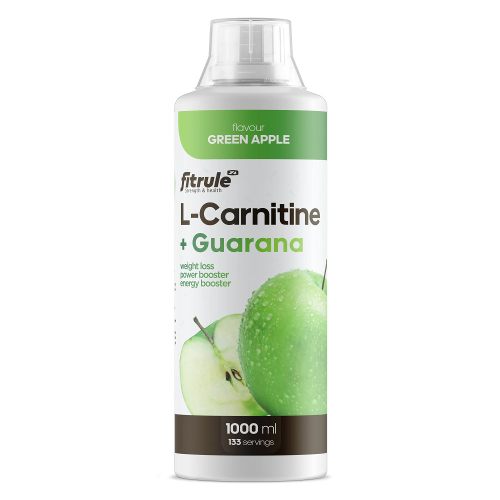 Энергетический напиток Fitrule L-Carnitine+Guarana 1000ml (Яблоко)  Тонизирующий эффект, Улучшение концентрации, Сжигание жиров