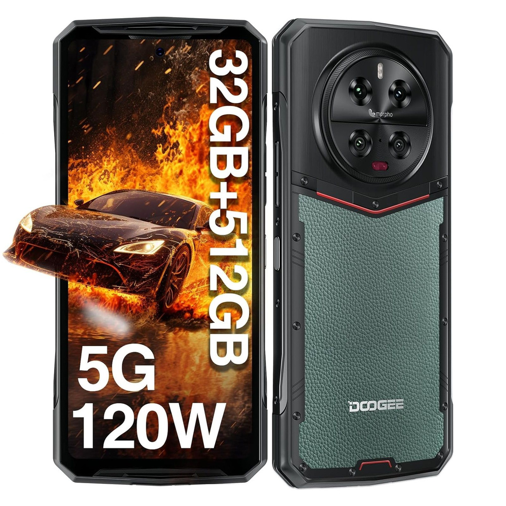 Смартфон Doogee DK10 (5G) 512 ГБ 12 ГБ Черный, Зеленый 6.67 OLED