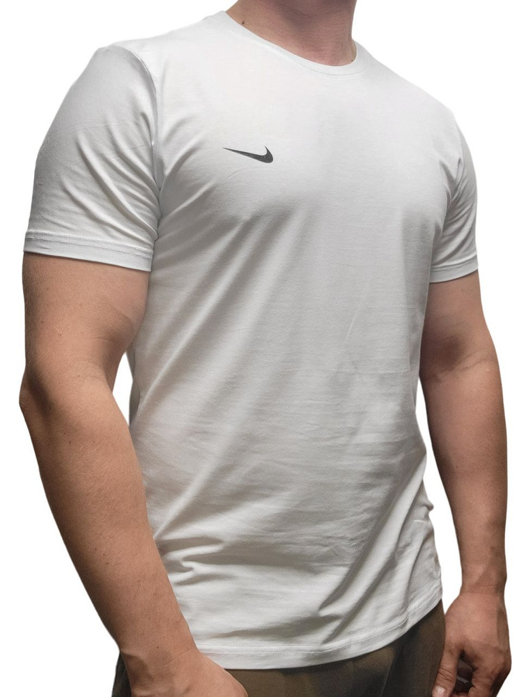 Футболка Nike, размер 48, 50, цвет белый, Хлопок 92%; Лайкра 8% ...