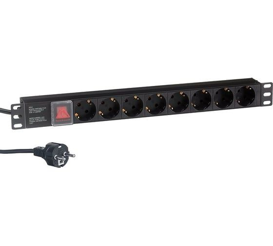 Блок розеток ExeGate ServerPro PDU-19H802 Al-8S-EU1.8CU-SW, 19, 1U, алюминий, 8Schuko, евро, 1.8м 280841 #1