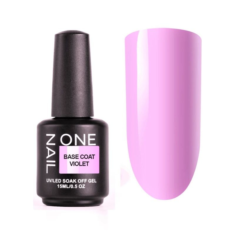 OneNail, Камуфлирующая база Base Coat Violet, 15 мл. #1